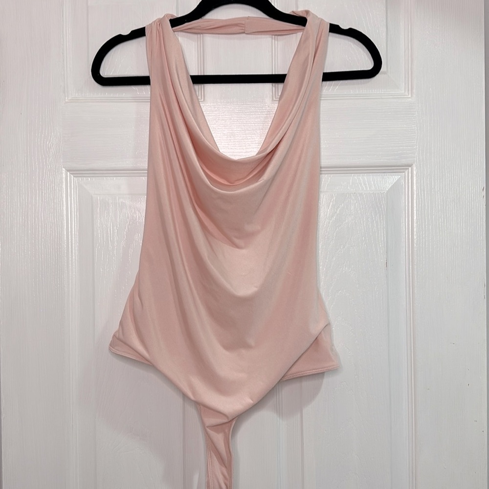 Guess Halter Bodysuit in Pink Champagne size Medium